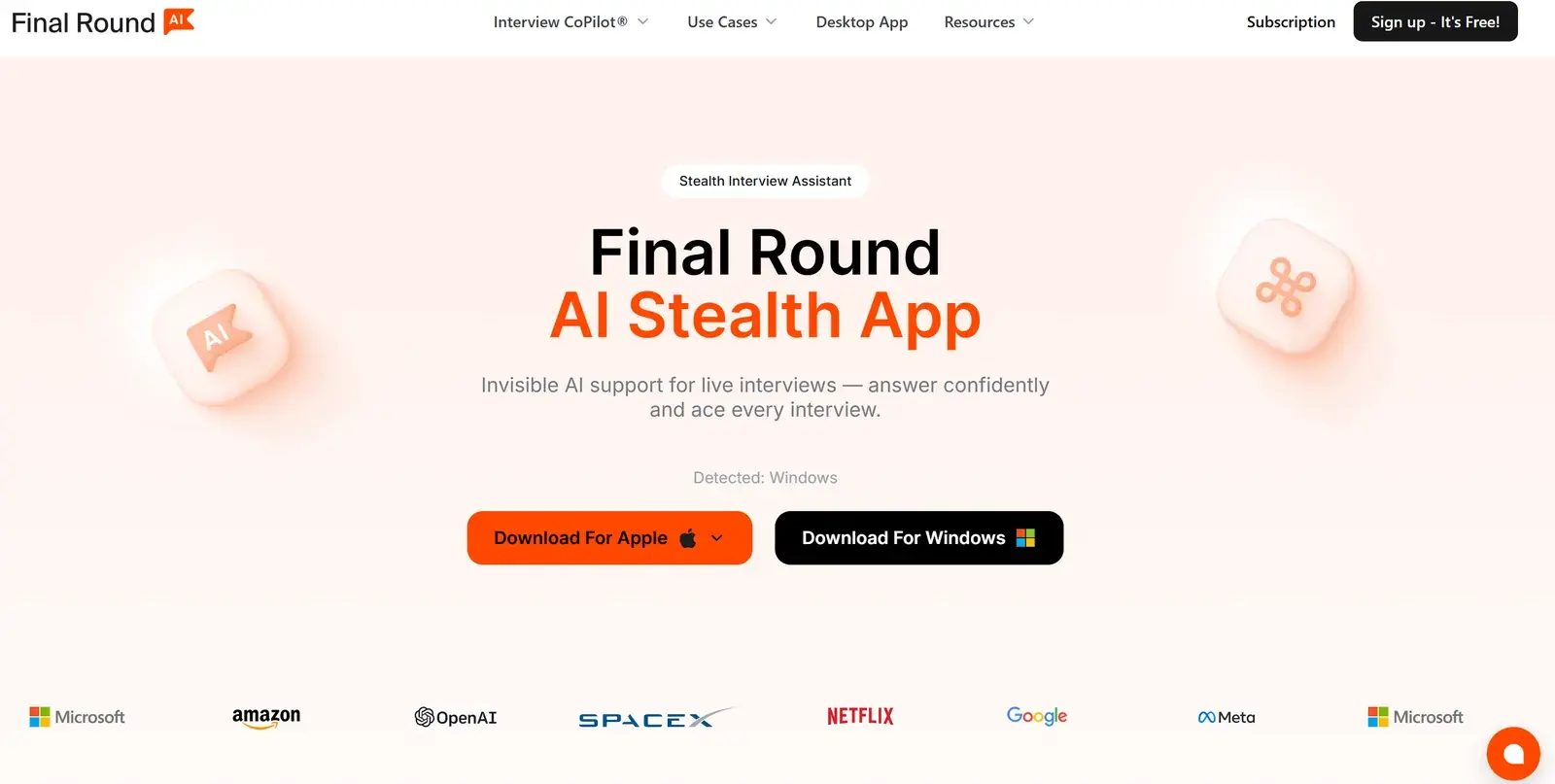 Final Round AI's stealth app