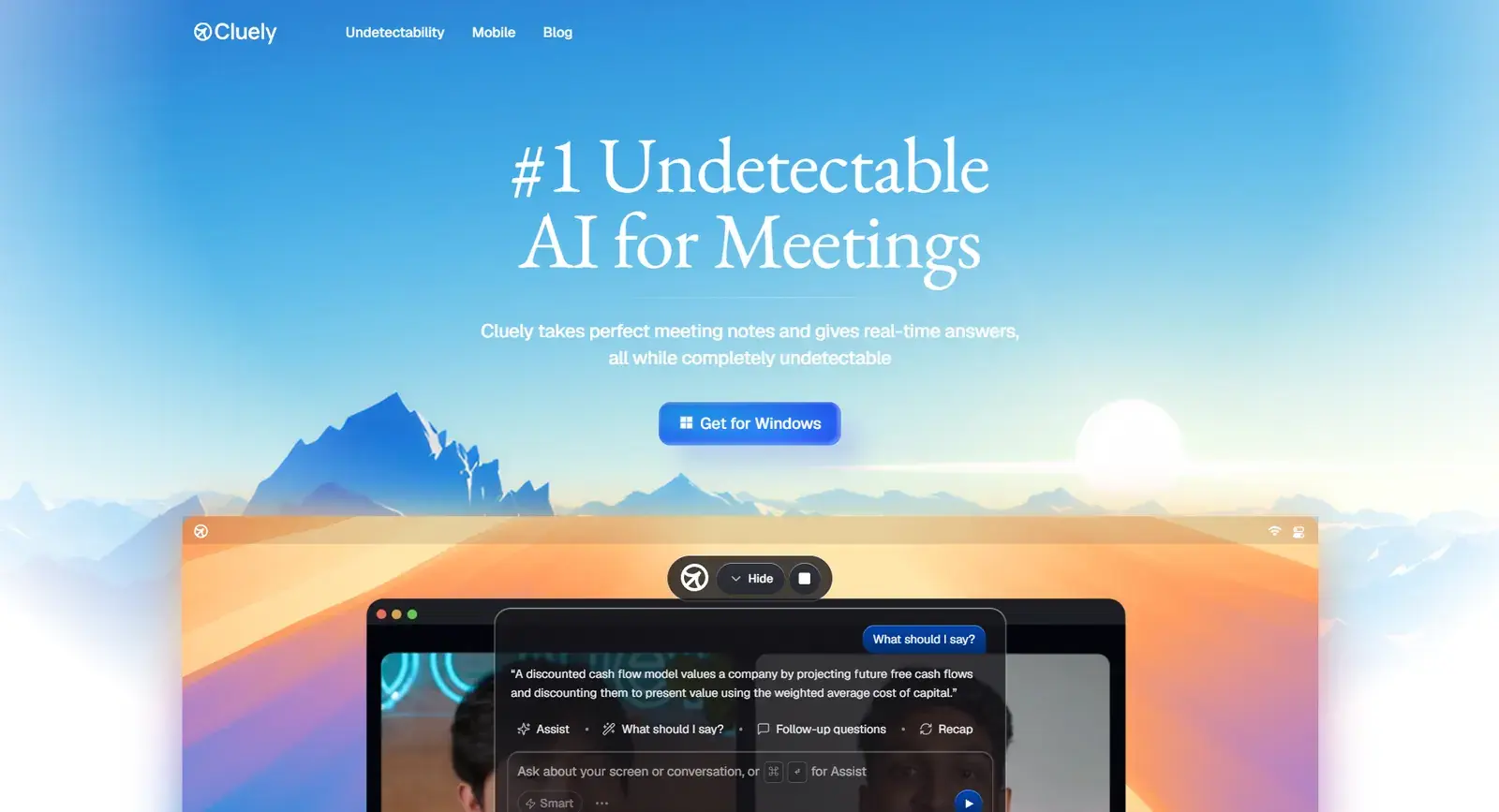 Cluely homepage