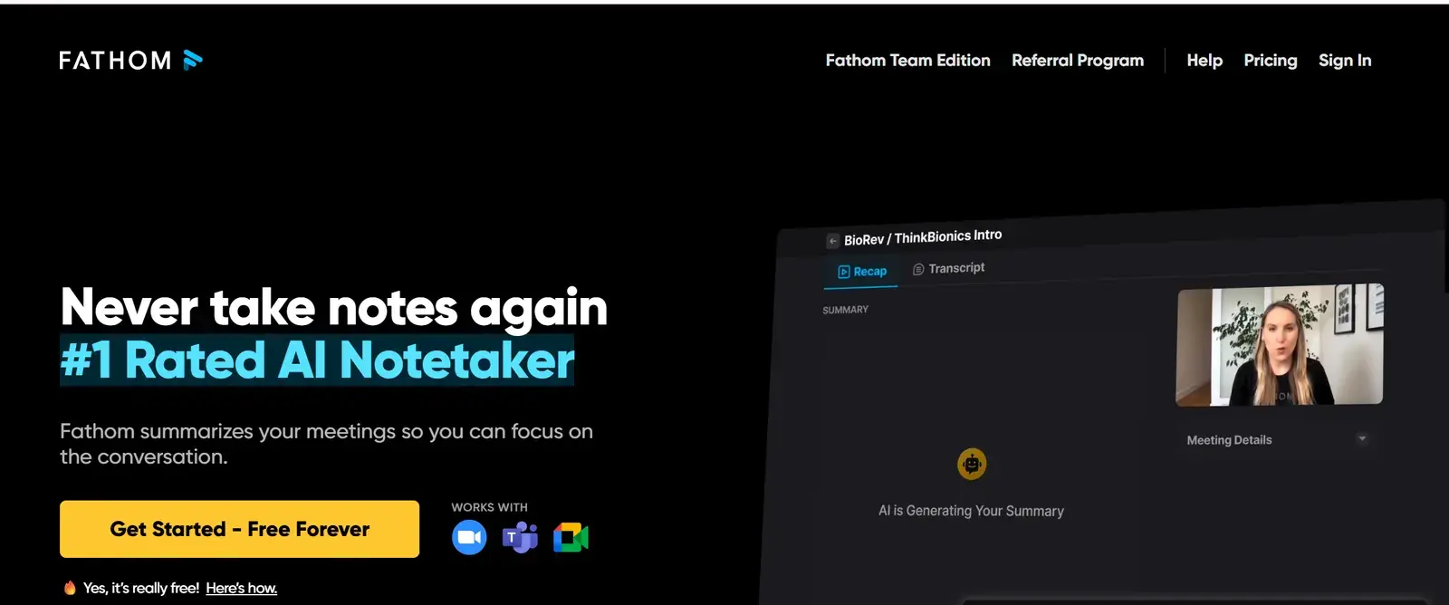 Fathom homepage