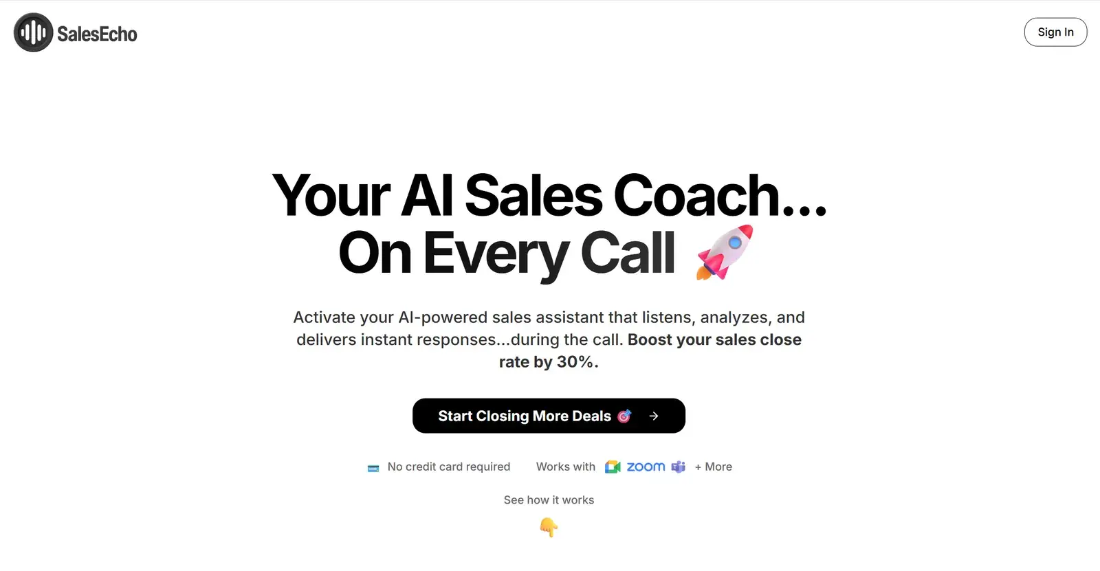 SalesEcho homepage