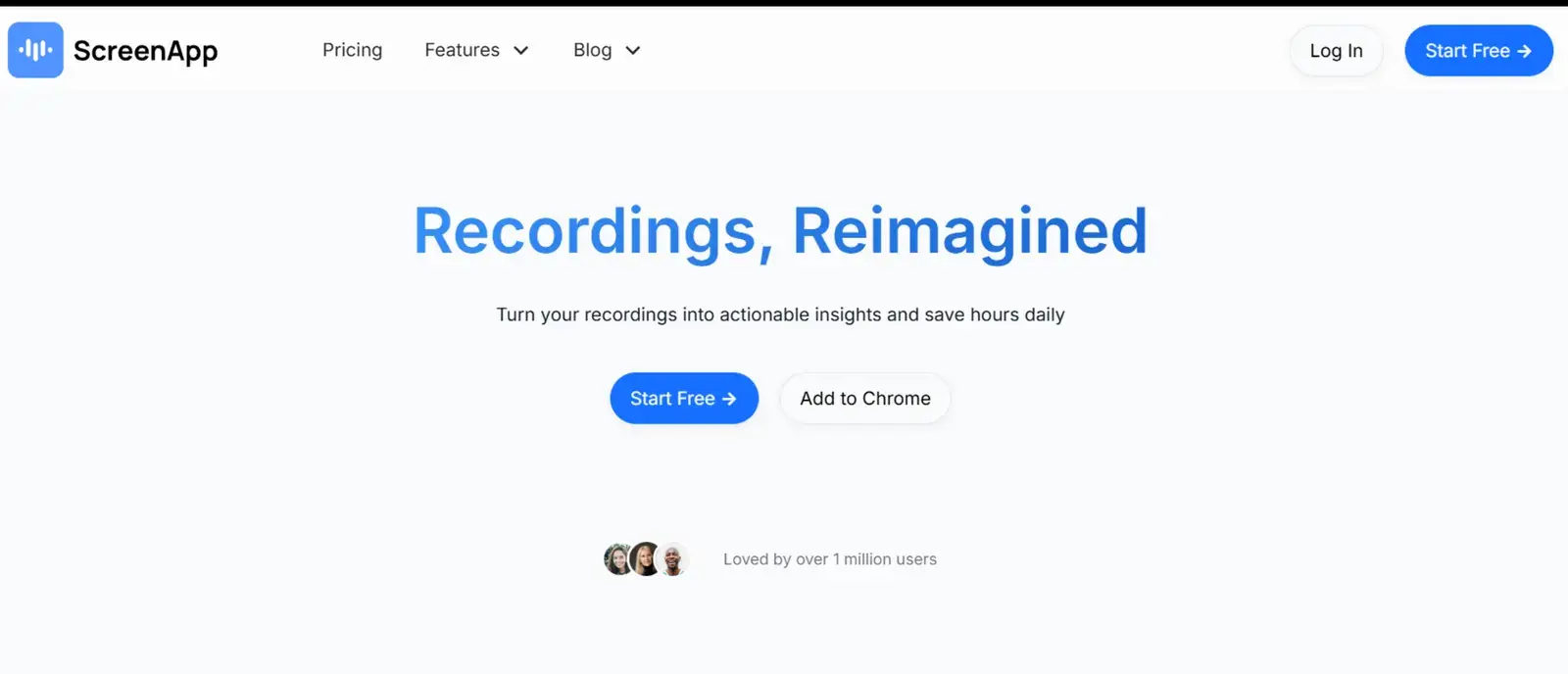 ScreenApp homepage