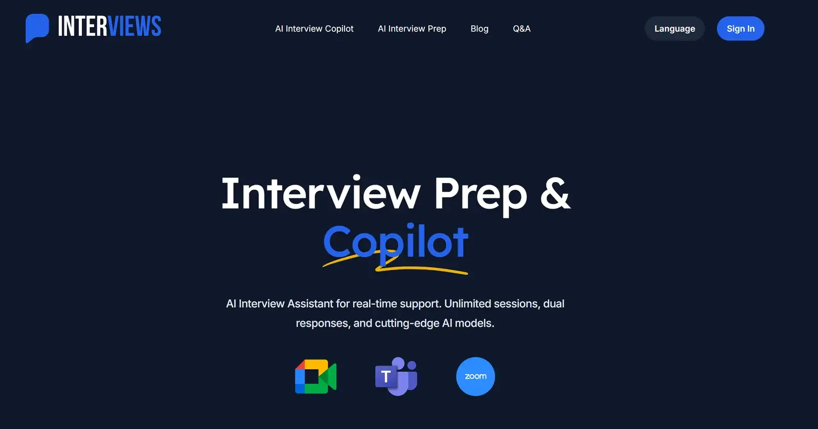 Interviews.Chat homepage