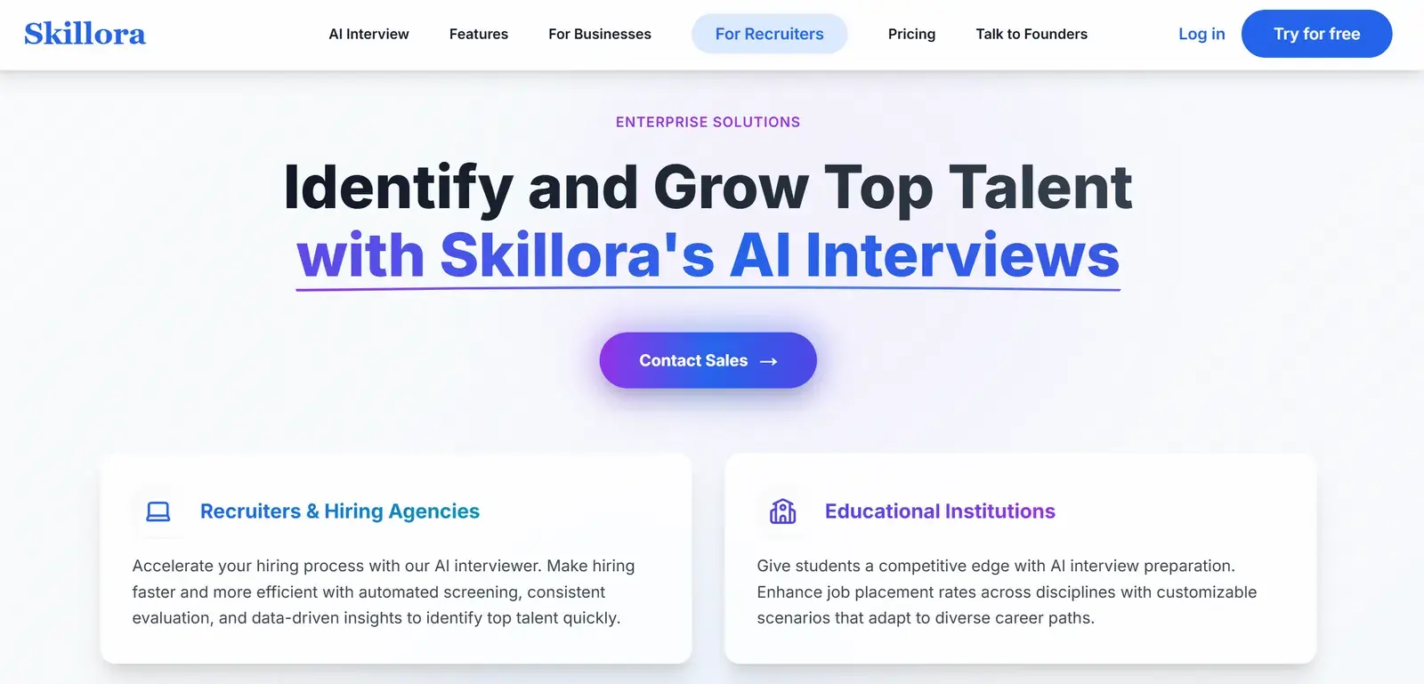 Skillora homepage
