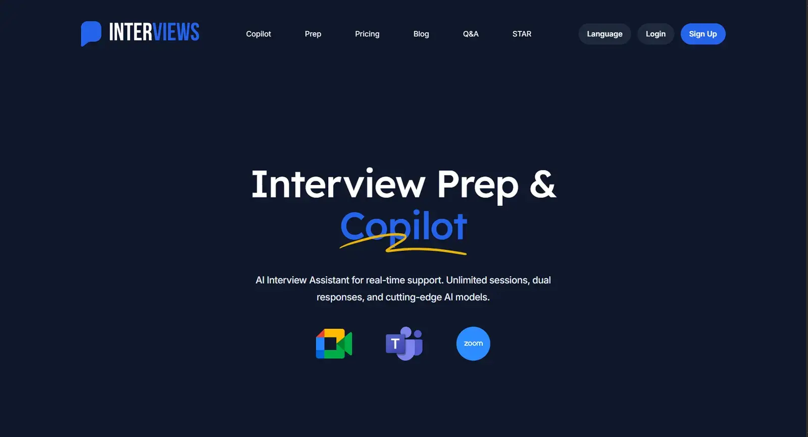 Interviews.Chat homepage