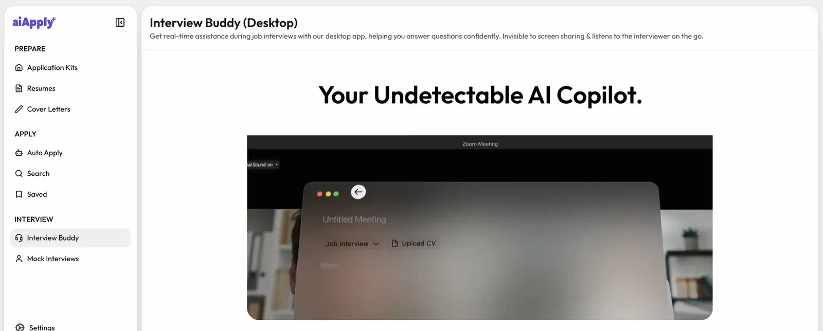 AI Apply Interview Buddy desktop