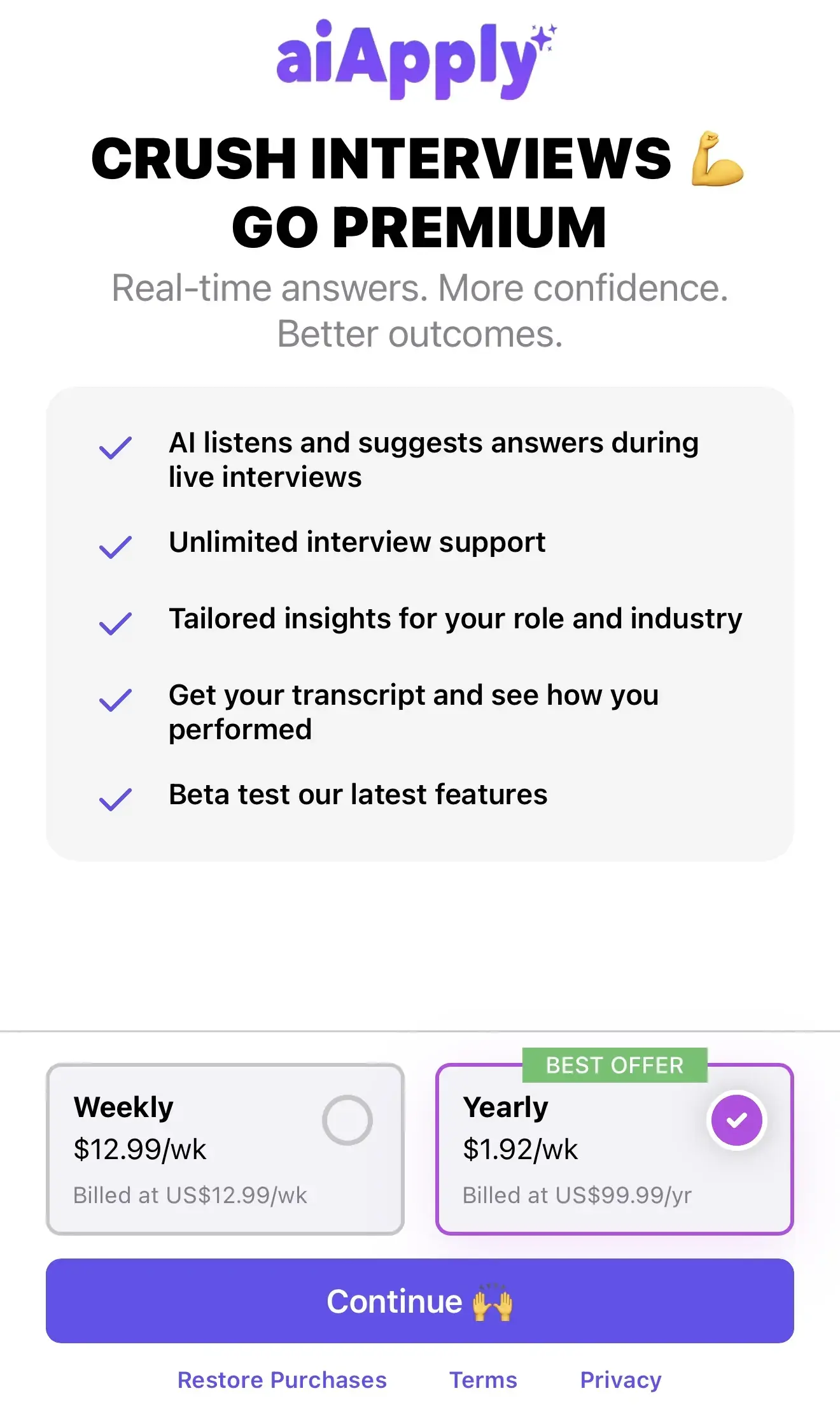 AI Apply mobile pricing