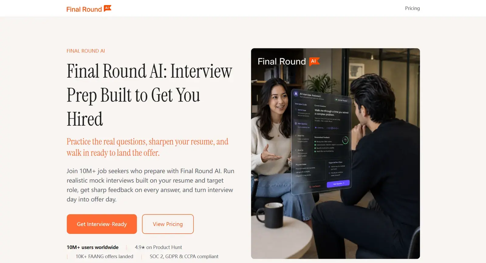 Final Round AI homepage