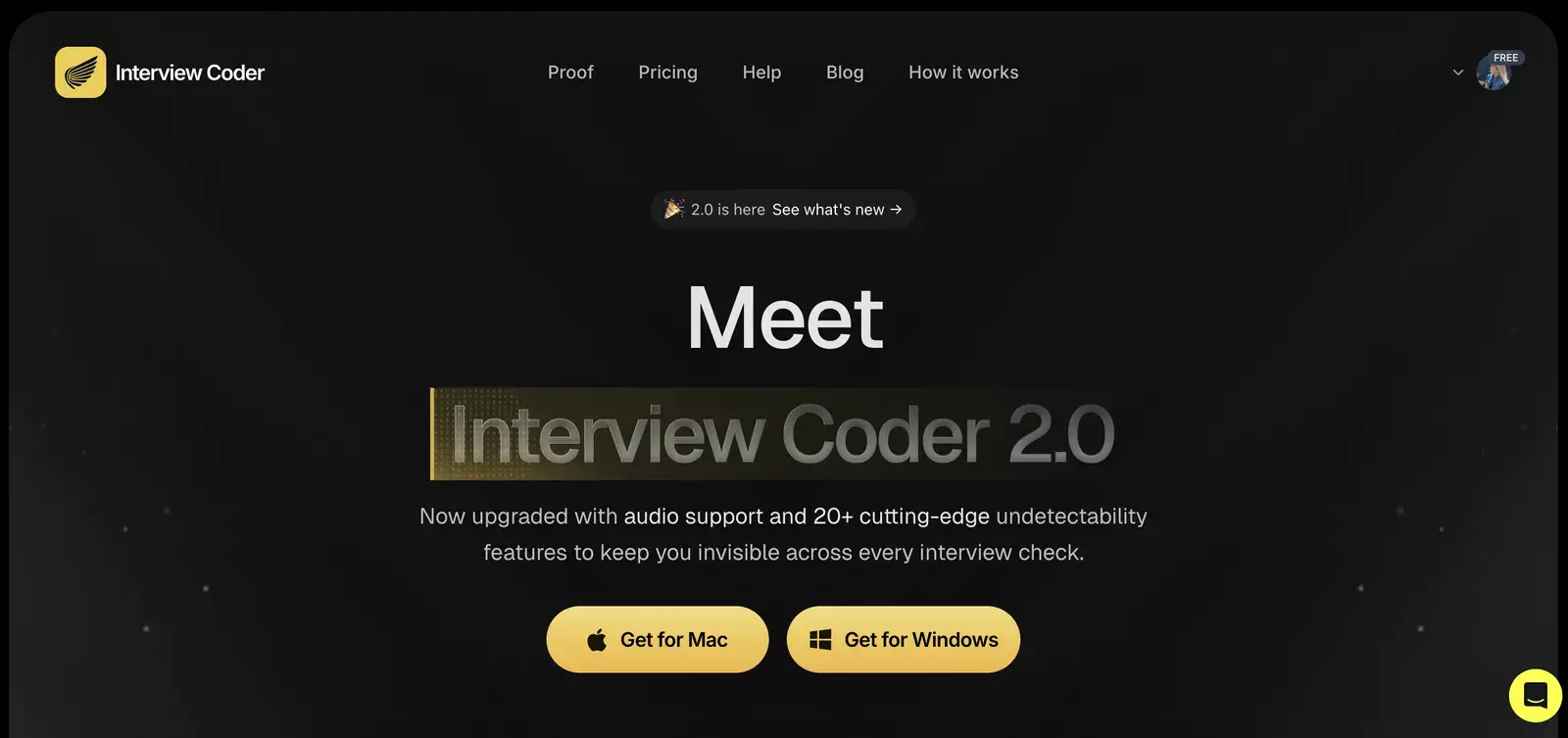 Interview Coder homepage