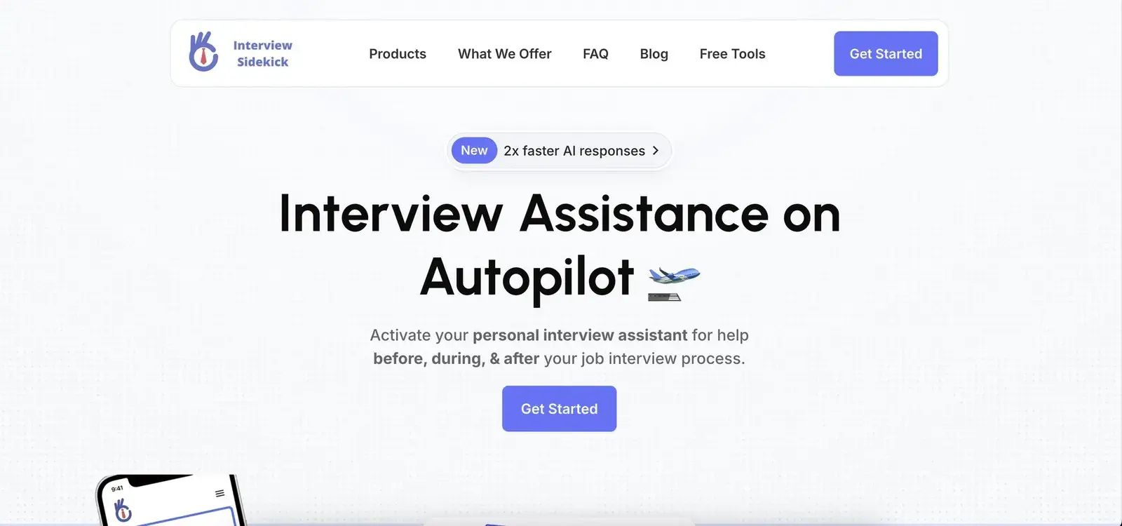 Interview Sidekick homepage