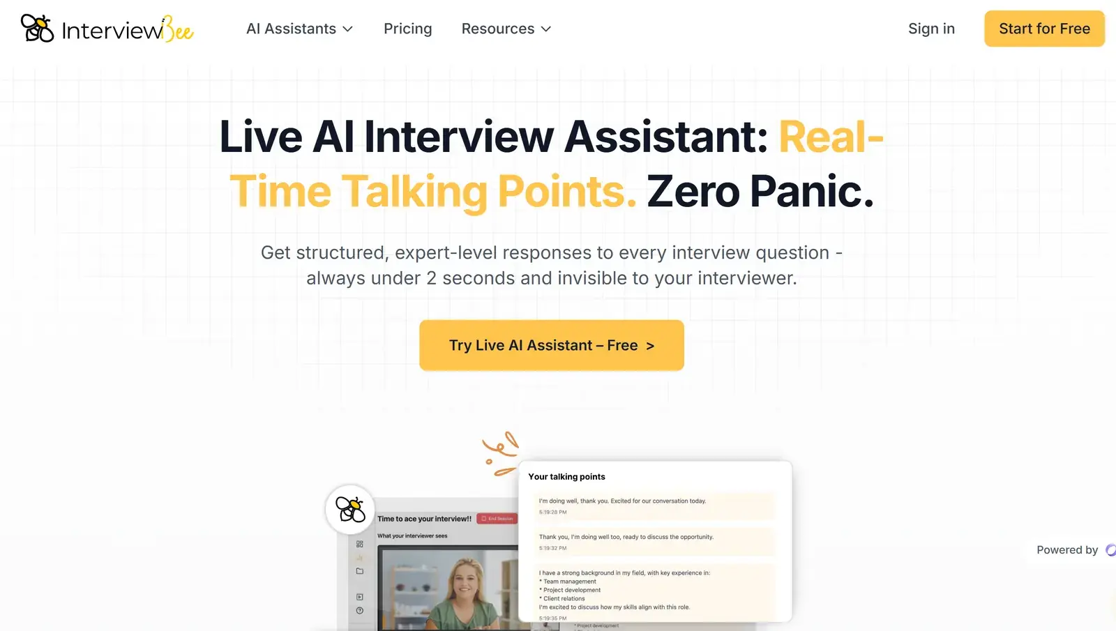InterviewBee homepage