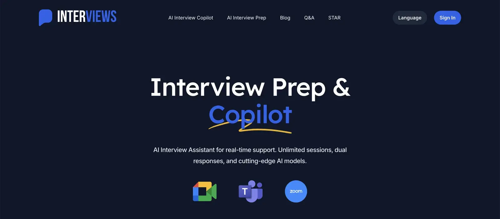 Interviews.Chat homepage