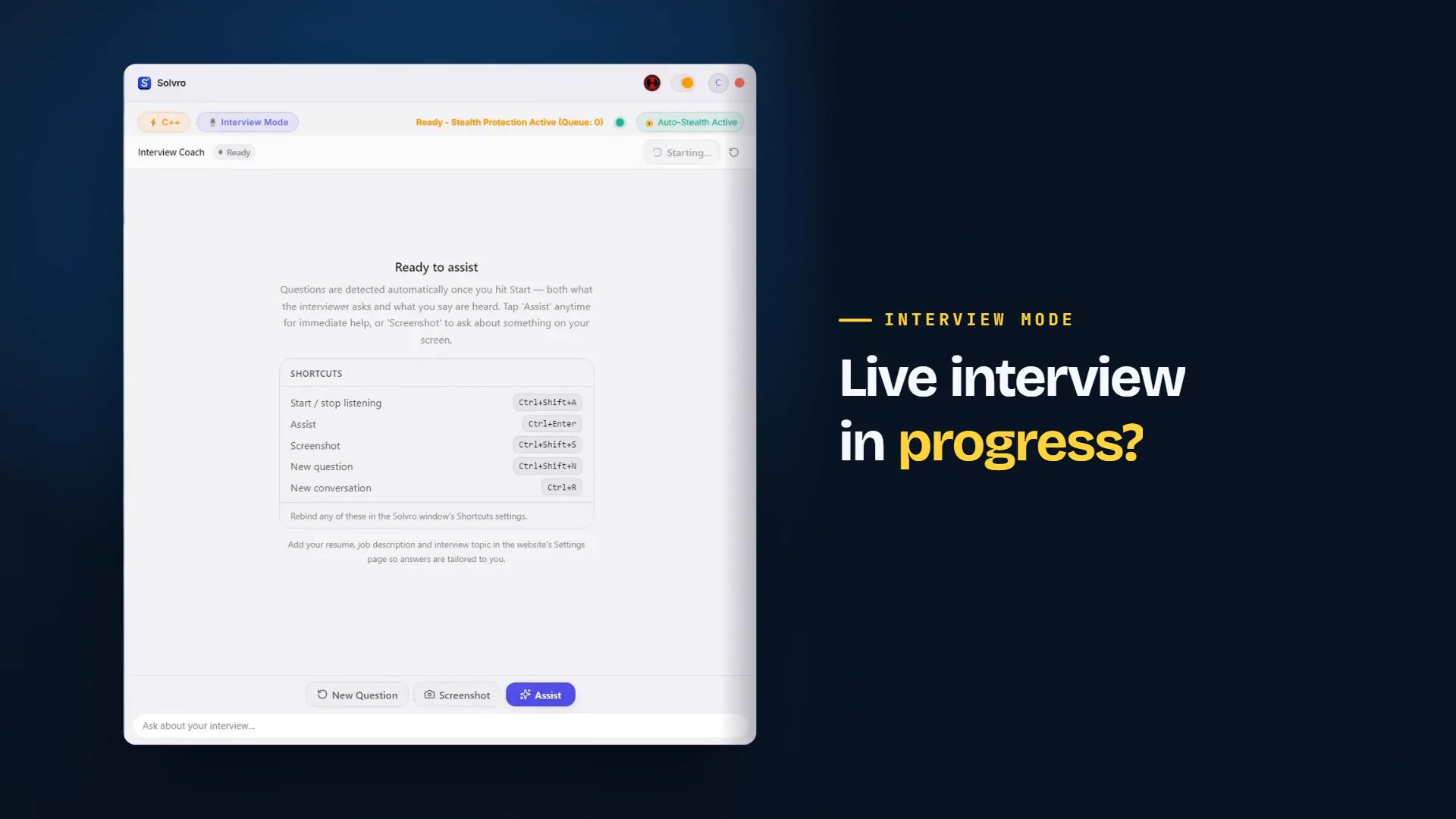 AI Interview Copilot — Ace Coding Tests & Live Interviews | Solvro